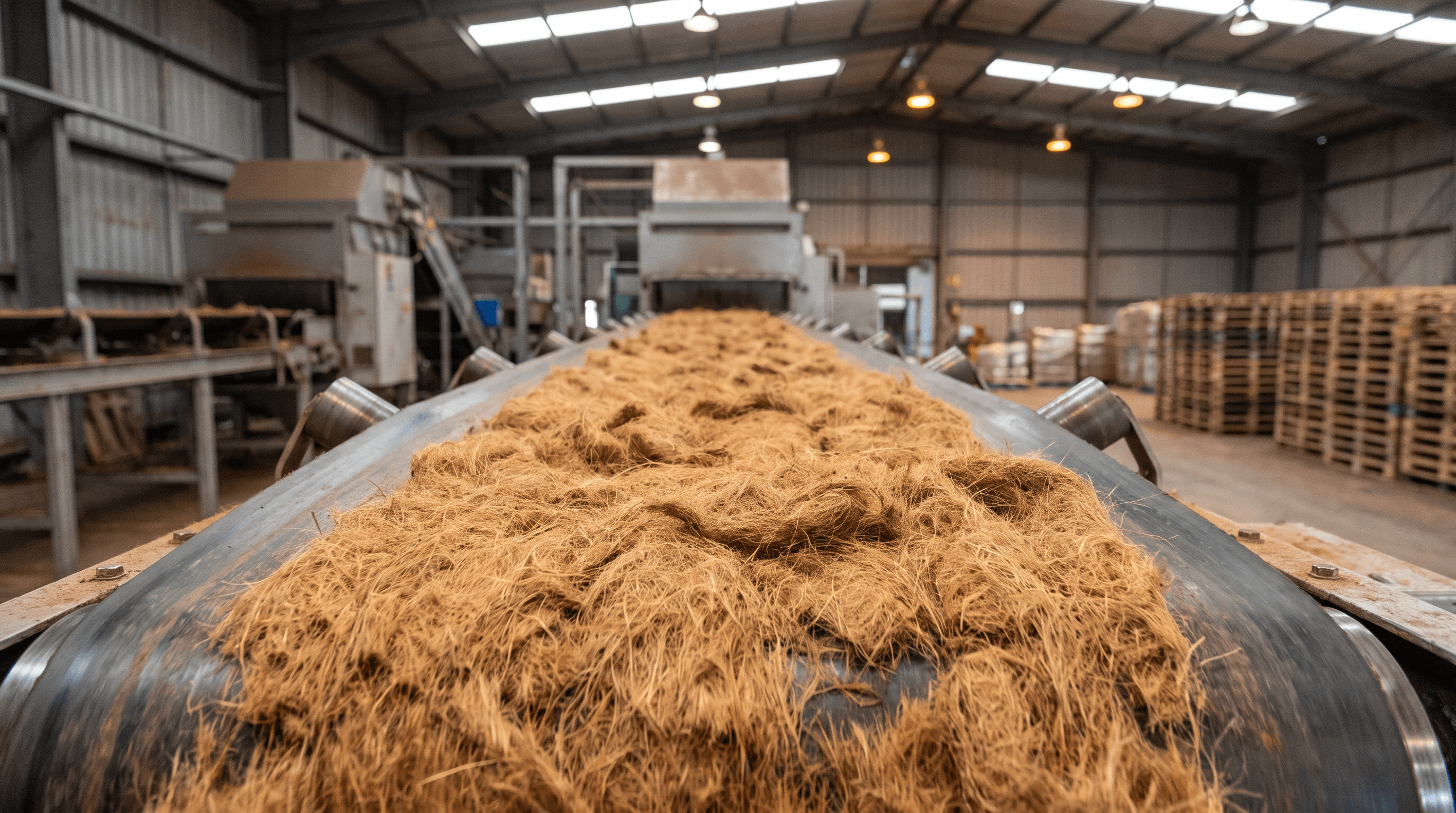 Mature coconut husks selected for husk chips